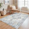 GENIMO Vintage Tappeto Salotto 120x170cm - Grande Tappeto Soggiorno Lavabile, Antiscivolo Tappeto Pelo Corto, Facile da Pulire, Boem Carpet Per Camera da Letto, Sala da Pranzo - Blu Lavato