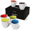 MIAMIO - Tazze da caffè (6 x 350 ml) - Le Papillon (Bianco-multicolore) | Grande tazza da caffè in ceramica, set per caffè, cappuccino e tè, tazze in gres, set da 6, lavabili in lavastoviglie