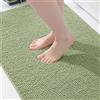 Homaxy - Tappeto da bagno in chenille, antiscivolo, lavabile, morbido, tappetino per il bagno, assorbente, tappetino doccia per il bagno - 50x80 cm, verde salvia