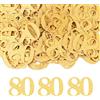 GoldRock Coriandoli decorativi per 80° compleanno, 100 pezzi, oro, 3,4 x 2,6 cm, per uomo e donna