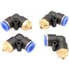 CNCTEC Raccordo a innesto ad angolo pneumatico 90° M6 su 8 mm IQS, 4 connettori push in aria compressa (M6-8 mm)