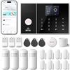 PGST Allarme Wireless Antifurto Casa Senza Fili,22 Kits Allarme Casa, con Sirena, Sensori Per Porta Finestre, Sensore di Movimento, Compatible App Smart Life/Tuya