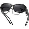 DUCO Occhiali da sole polarizzati Fit Over da donna Chic Bold Ovali Frame Shades UV400 Protezione Occhiali da sole DC8988, Lente grigia con montatura nera