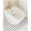 JACOB DELAFON Bidet Ceramica a Pavimento Carenatura a Parete Facile Pulizia e Manutenzione Installazione Semplice Colore Bianco RODIN+ EBJ0002-00