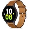 LanQii 20mm Cinturini in Pelle Compatibile con Samsung Galaxy Watch FE/Watch 7/6/5/4(40mm 44mm)/Watch 6 Classic 43mm 47mm, Cinturino Vera pelle per Galaxy Watch 7/6/5/4/Watch FE/Watch 5 Pro - Marrone