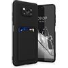 kwmobile Custodia Compatibile con Xiaomi Poco X3 NFC/Poco X3 Pro Cover - Back Case Cellulare con Slot Porta Carte - Morbida in Silicone TPU nero matt