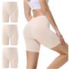 EKSHER Pantaloncini Sportivi Sottogonna Donna Leggings Corti Donna Shorts Palestra Donna Anti Sfregamento Ciclista Boxer Pantaloni Estivi Running Fitness Gym Pacco da 3 Beige L