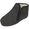 BAWAL Pantofole in Feltro Caldo da Donna e Uomo Con Zip in Lana Pantofole Unisex 36-46 EU (Grigio/Nero, Sistema Taglie Calzature EU, Adulto, Numero, Media, 41)