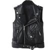 Lengender Giacca da bambino in pelle sintetica senza maniche - Cappotto moto asimmetrica con cerniera - Giacche primavera autunno ragazzo ragazza (110, Nero)