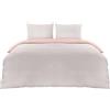 Utopia Bedding Copripiumino Una Piazza e Mezza - Microfibra Copripiumino 200x200cm + Federe 80x80cm - Grigio/Rosa
