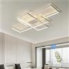 ACJK Lampadario LED Soffitto, 82W Plafoniera Soffitto, 8200LM Lampadario Soggiorno Moderno Design per Camera da Letto, Cucina, 105cm, Bianco