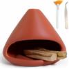 BEYLAB scultura in argilla Porta Palo Santo - Bruciatore di incenso in ceramica bastoncini legno, salvia e incenso coni - Ciotola per purificare l'energia Regalo artigianale per meditazione(arancia)