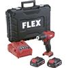 FLEX DD 2G 12-LDBC/2.5 - Trapano avvitatore a batteria 12 V, avvitatore a 2 marce, avvitatore a batteria con valigetta di trasporto, caricatore rapido e 2 batterie 532274