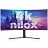 Nilox NXM344KD11, Monitor Gaming Curvo 34 Pollici, Monitor Gaming 4k con Frequenza 165Hz e Tempo di Risposta 1ms, Ingressi HDMI e DP, Monitor PC con Immagini Chiare e Nitide per Gioco Fluido