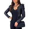 Fjnbbiot Cappotti in Pelle PU con Maniche A Sbuffo Eleganti Casual alla Moda da Donna Cappotti Bomber con Cerniera Cappotti Abbigliamento Femminile Semplice E Casual A M