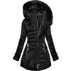 Generic Cappotto Capispalla con Tasca per Giacca a Maniche Lunghe con Cerniera composita in Peluche Solido Invernale da Donna Giubbotto Montagna