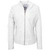 House Of Leather Giacca da motociclista da donna in vera pelle con cerniera casual Connie, bianco, 42