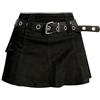 CHOUBAGUAI Gonna di Jeans Gotica Nera da Donna Minigonne Y2k Gonna Dritta a Trapezio Irregolare Coreana Vintage Harajuku Estate-Nero-S