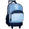 Pepe Jeans Joumma Bags - Zaino da scuola, blu e rosa, in poliestere, spallacci regolabili, per un comodo trasporto, vari scomparti, con portachiavi pompon, blu, Taglia unica, Zaino 2 ruote