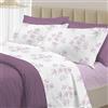 PENSIERI DELICATI Completo Letto Matrimoniale 100% Cotone, Completo 250x300 Comprensivo di Lenzuolo Sotto, Lenzuolo Sopra e 1 Federa a due Volant, Made in Italy, Fantasia Primavera Rosa