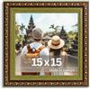 VictoR Cornice portafoto artistica Chagall in marrone verde - 15 x 15 cm - cornice decorativa vintage - adatta per documenti - cornice quadrata - cornice marrone 15 x 15 cm - barocco