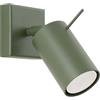 SOLLUX lighting Lampada Da Parete Orientabile Applique Da Parete Di Acciaio 1 Paralume 8 x 16 x 16 cm Verde Oliva Ring