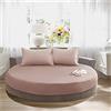 Chickwing Lenzuolo sotto Rotondo Coprimaterasso, Chickw11 100% Cotone Elastic Materiale per Lenzuolo profondità 25cm, Letto Singolo Adulto Bambino Doppio, Tinta Unita + Non Include Federe (caffè,180cm)