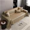 Highdi Telo Copridivano 1 2 3 4 Posti, Copri Divano o Copriletto in Pelle PU, Protezione Copridivano Anti graffio Gatto per Mobili e Divano, Copridivani (180x130cm,Cammello)