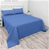 NARCISO - Trapuntino Matrimoniale Tinta Unita Ideale per la Mezza Stagione, Copriletto Leggero 260x270cm, Disponibile in Varie Colorazioni Uniche, Prodotto in Italia (Azzurro)