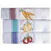 RICAMI FIORENTINI BALDI Set 3 asciugapiatti da cucina, strofinacci 100% cotone spigato ricamato. Idea regalo. (ricamo verdure)