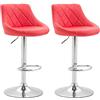 CLP 2x Sgabelli Design Lazio In Similpelle I Sedie Cucina Girevoli E Regolabili 83-104 CM Con Poggiapiedi, Colore:rosso