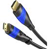 KabelDirekt - Cavo Mini-HDMI, Struttura infrangibile - 2 m (da HDMI a Mini-HDMI, bidirezionale, 4K@60Hz per Ultra HD, High Speed con Ethernet, per Tablet/Fotocamere/videocamere, Nero)