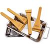 Steuber Premium Line - Set di 2 padelle in acciaio inox con 4 raschietti in legno, 18 x 12,5 x 2 cm, ricambio per ciotole in alluminio, grill raclette