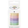 folia 12133 - Nastri di raso PASTEL, 5 x 4 m, mix di nastri di raso in colori pastello, come nastro decorativo per fiocchi o come nastro da regalo