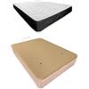 Somnia Descanso - Confezione Materasso viscoelastico Bombay 20 reversibile + letto in legno pieghevole rinforzato grande capacità | Colore Cambria 135 x 190