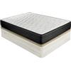 DUÉRMETE ONLINE Pack Materasso viscoelastico Pocket Visco + cuscino/s + lettino pieghevole ad alta capacità, legno, grigio pile, 135 x 190 cm