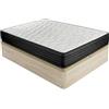 DUÉRMETE ONLINE Pack Materasso viscoelastico Pocket Visco + cuscino/s + lettino pieghevole ad alta capacità, legno, cambria, 150 x 190 cm