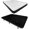 Somnia Descanso - Letto completo con materasso Versailles reversibile + base imbottita rinforzata colore nero con 6 gambe metalliche filettate, 150 x 190