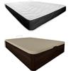 Somnia Descanso - Confezione materasso viscoelastico Bombay reversibile + letto in legno ribaltabile ad alta capacità, colore wengé 135 x 190
