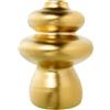 DRW Vaso da Tavolo Astratto in Ceramica in Oro Opaco, Medidas: 15x15x20cm