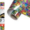 Siser EasyPattern PLUS Glitter - Vinile Termotrasferibile Tropical Rainbow 50 x 30 cm, Termovinile Glitterato Scintillante con Motivi Prestampati, Compatibile con Plotter Da Taglio