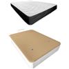 Somnia Descanso - Confezione materasso viscoelastico Bombay 20 reversibile + letto in legno pieghevole rinforzato grande capacità | colore bianco 90 x 190