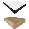 Somnia Descanso - Confezione materasso viscoelastico Juno reversibile + lettino in legno pieghevole, grande capacità, colore cambria 150 x 190