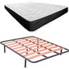 Somnia Descanso - Letto completo con materasso Bombay (faccia inverno/estate) + rete Basic + 6 gambe, 135 x 190
