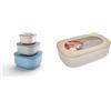 Guzzini Store&More Kitchen Active Design Set 3 Contenitori Ermetici Bassi & Kitchen Active Design Contenitore Ermetico Rettangolare per Frigo/Freezer/Forno a Microonde