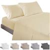 ECOMMERC3 | Set di lenzuola 3 pezzi per letto da 80, realizzato al 100% in Spain - Set di lenzuola con lenzuolo con angoli, sopra e 1 federa per cuscino, colore giallo, lenzuolo extra morbido e
