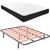 Homey Letto completo con materasso Sleep Pro reversibile + cuscino/s + rete a doghe Basic con gambe, acciaio legato, grigio, 150 x 190 cm