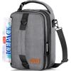 Lifewit Borsa termica espandibile, piccola borsa termica portatile con spallacci e 2 Ice Pack, borsa termica per donne e uomini, borsa termica per lavoro, scuola, 6,5 l, grigio