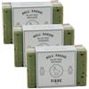 Label Provence Nature Label Provence - Sapone peeling bifacciale con sapone francese - per plastificazione, umidificazione e cura per tutti i tipi di pelle - Profumo di fichi e latte di asino - 125 g - Set da 3