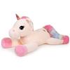 Yeqivo Giocattoli di Unicorno Gigante Peluche Animali di Peluche di Unicorno Viola Grande Arcobaleno Unicorn Plush （Crema,60CM）